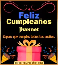 GIF Mensaje de cumpleaños Jhannet